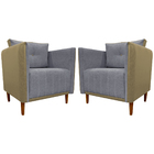 Kit 2 Poltronas Decorativa Para Sala Recepção Consultório Avi