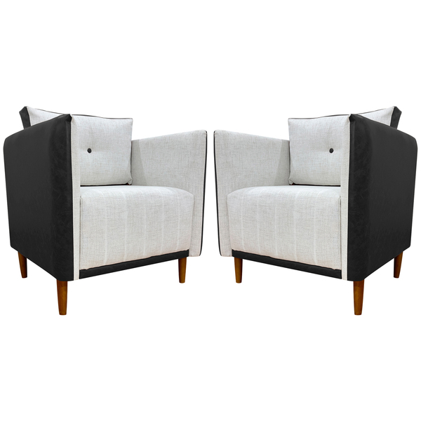 Kit 2 Poltronas Decorativa Para Sala Recepção Consultório Avi