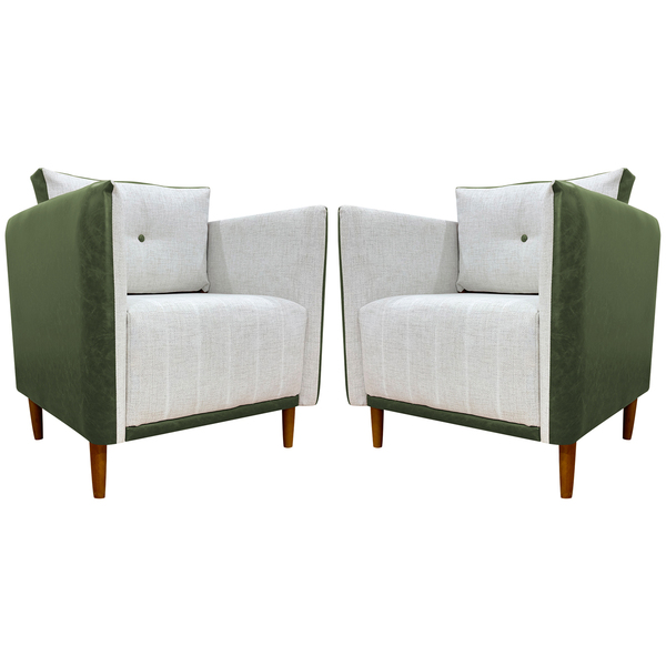 Kit 2 Poltronas Decorativa Para Sala Recepção Consultório Avi