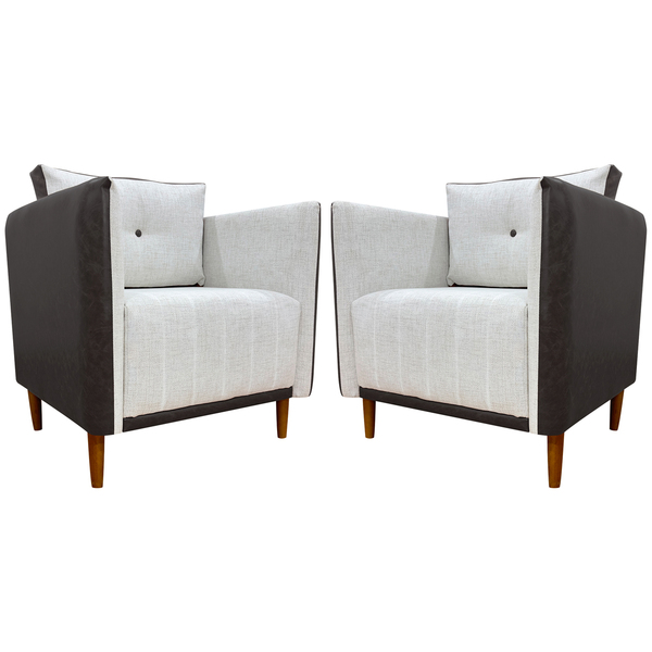 Kit 2 Poltronas Decorativa Para Sala Recepção Consultório Avi