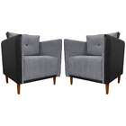 Kit 2 Poltronas Decorativa Para Sala Recepção Consultório Avi