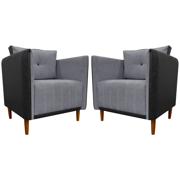 Kit 2 Poltronas Decorativa Para Sala Recepção Consultório Avi