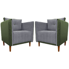 Kit 2 Poltronas Decorativa Para Sala Recepção Consultório Avi