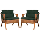 Kit 2 Poltronas Decorativa Para Sala Recepção Consultório Esc