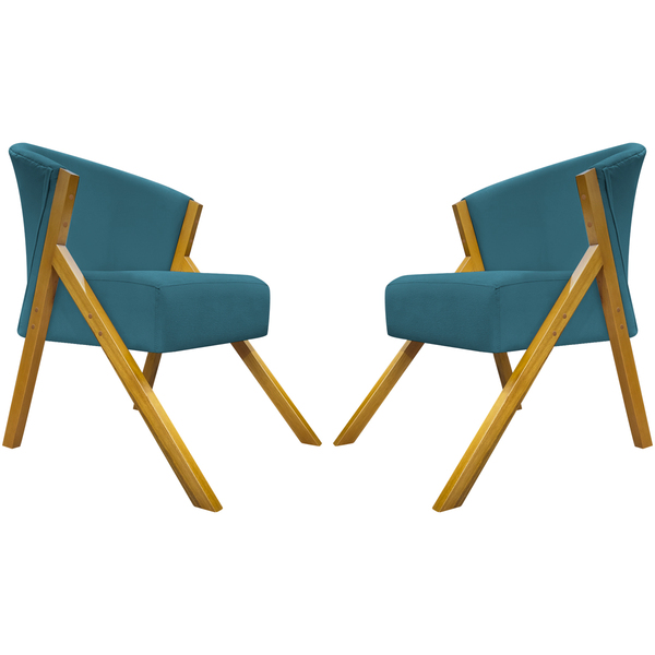 Kit 2 Poltronas Decorativa Para Sala Recepção Consultório Esc