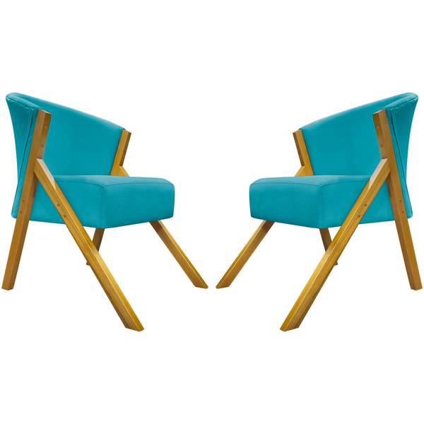 Kit 2 Poltronas Decorativa Para Sala Recepção Consultório Esc