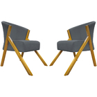 Kit 2 Poltronas Decorativa Para Sala Recepção Consultório Esc