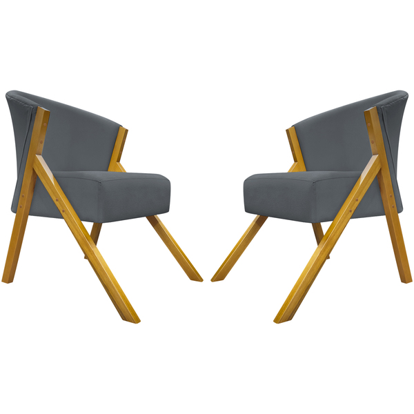 Kit 2 Poltronas Decorativa Para Sala Recepção Consultório Esc