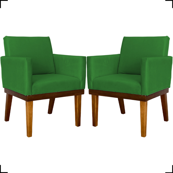 Kit 2 Poltronas Decorativa Para Sala Recepção Consultório Esc