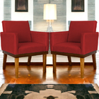 Kit 2 Poltronas Decorativa Para Sala Recepção Consultório Esc