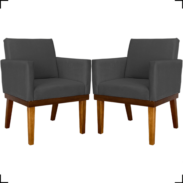 Kit 2 Poltronas Decorativa Para Sala Recepção Consultório Esc