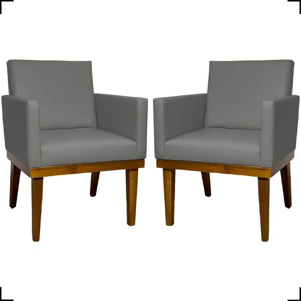 Kit 2 Poltronas Decorativa Para Sala Recepção Consultório Esc