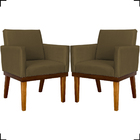Kit 2 Poltronas Decorativa Para Sala Recepção Consultório Esc