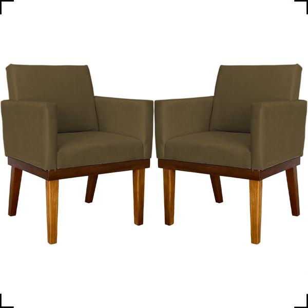 Kit 2 Poltronas Decorativa Para Sala Recepção Consultório Esc