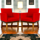 Kit 2 Poltronas Decorativa Para Sala Recepção Consultório Esc