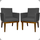 Kit 2 Poltronas Decorativa Para Sala Recepção Consultório Esc