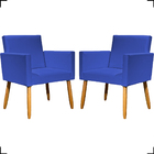 Kit 2 Poltronas Decorativa Para Sala Recepção Consultório Nin