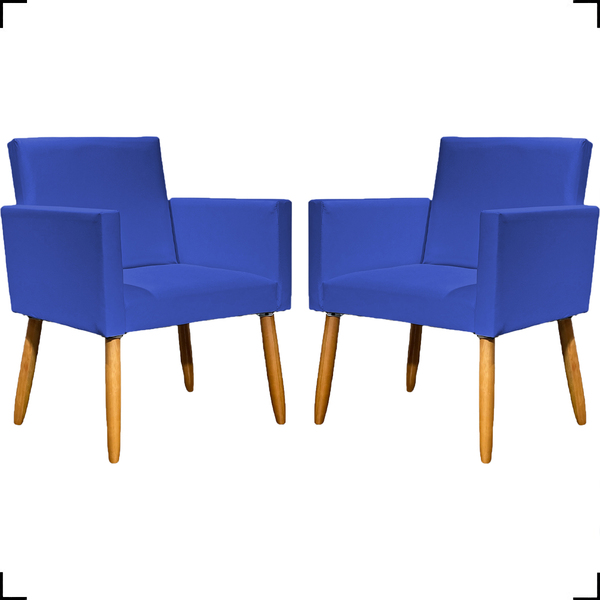 Kit 2 Poltronas Decorativa Para Sala Recepção Consultório Nin