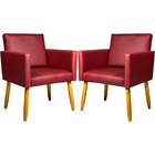 Kit 2 Poltronas Decorativa Para Sala Recepção Consultório Nin