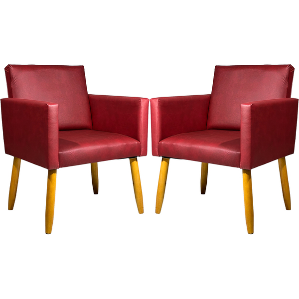 Kit 2 Poltronas Decorativa Para Sala Recepção Consultório Nin