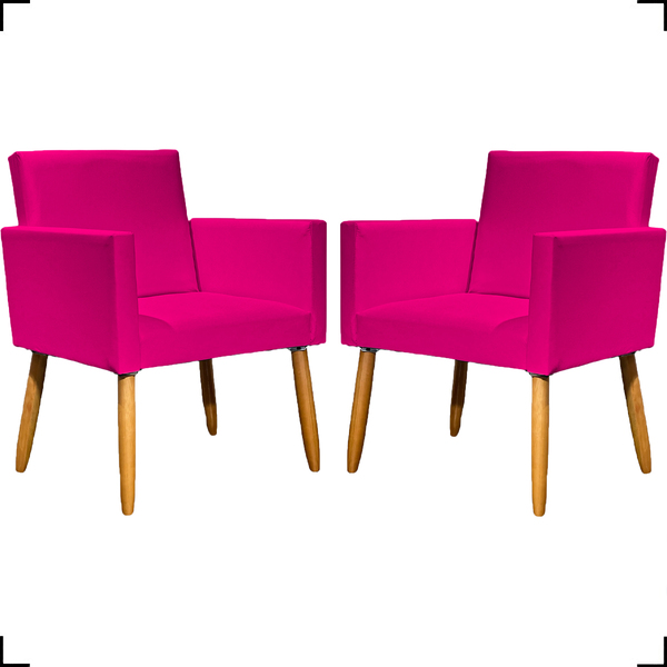 Kit 2 Poltronas Decorativa Para Sala Recepção Consultório Nin