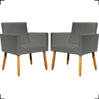 Kit 2 Poltronas Decorativa Para Sala Recepção Consultório Nin