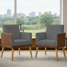 Kit 2 Poltronas Decorativa Para Sala Recepção Escritório Cons