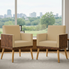 Kit 2 Poltronas Decorativa Para Sala Recepção Escritório Cons