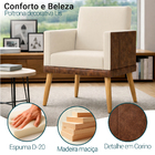 Kit 2 Poltronas Decorativa Para Sala Recepção Escritório Cons