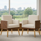 Kit 2 Poltronas Decorativa Para Sala Recepção Escritório Cons