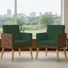 Kit 2 Poltronas Decorativa Para Sala Recepção Escritório Cons