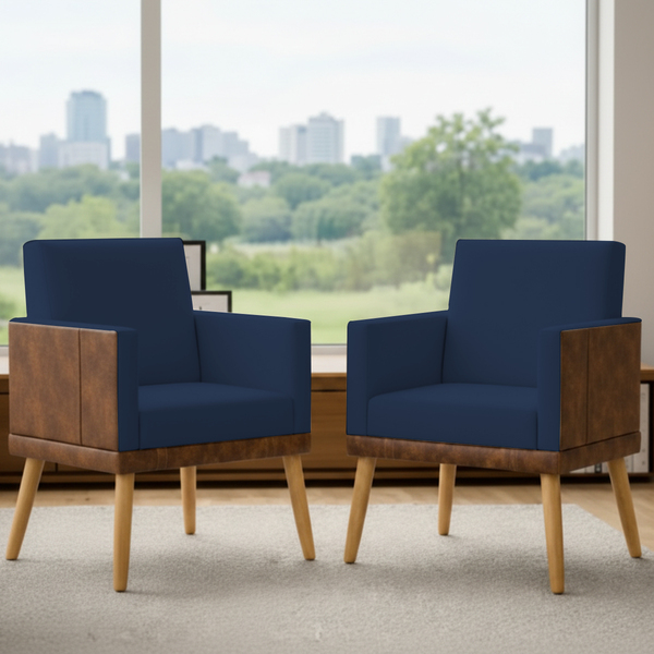 Kit 2 Poltronas Decorativa Para Sala Recepção Escritório Cons