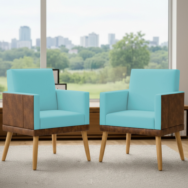 Kit 2 Poltronas Decorativa Para Sala Recepção Escritório Cons