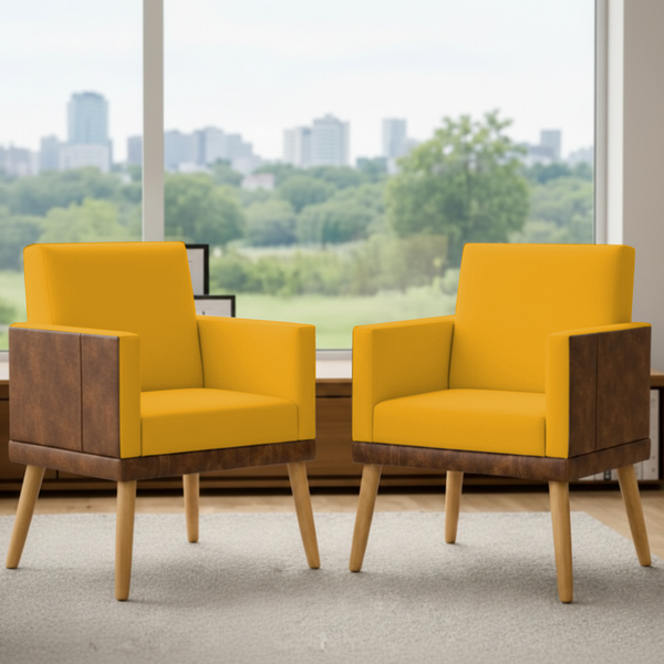Kit 2 Poltronas Decorativa Para Sala Recepção Escritório Cons