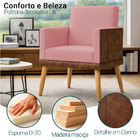 Kit 2 Poltronas Decorativa Para Sala Recepção Escritório Cons
