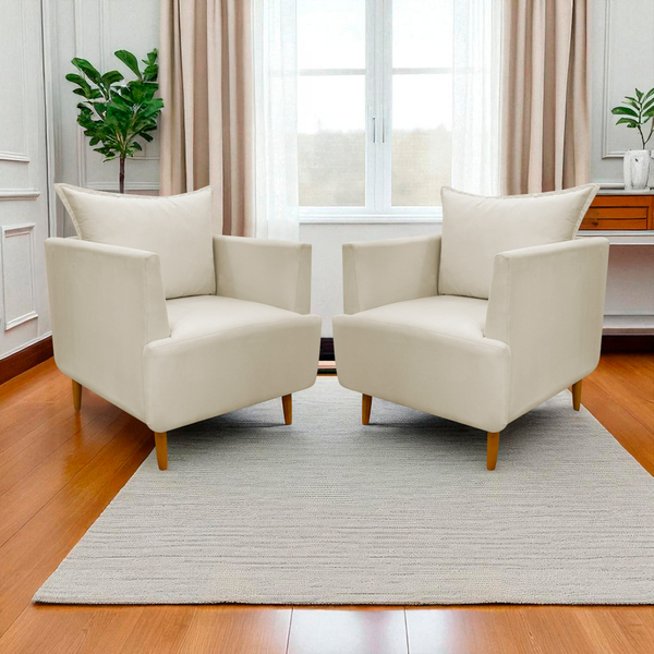 Kit 2 Poltronas Decorativa Para Sala Recepção Escritório Cons