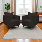 Kit 2 Poltronas Decorativa Para Sala Recepção Escritório Cons