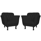 Kit 2 Poltronas Decorativa Para Sala Recepção Helena Preto