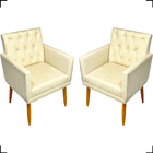 Kit 2 Poltronas Decorativa Para Sala Recepção Nina Capitonê c