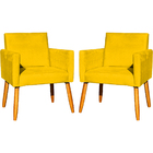 Kit 2 Poltronas Decorativa Para Sala Recepção Nina Suede Amar
