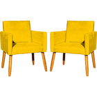 Kit 2 Poltronas Decorativa Para Sala Recepção Nina Suede Amar