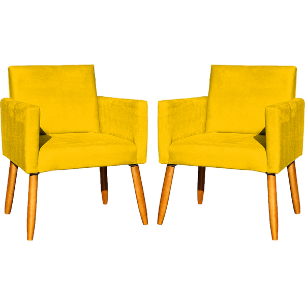 Kit 2 Poltronas Decorativa Para Sala Recepção Nina Suede Amar