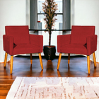 Kit 2 Poltronas Decorativa Para Sala Recepção Nina Suede Bord