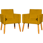 Kit 2 Poltronas Decorativa Para Sala Recepção Nina Suede Most