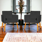 Kit 2 Poltronas Decorativa Para Sala Recepção Nina Suede Pret