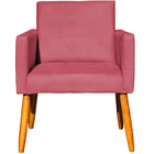Kit 2 Poltronas Decorativa Para Sala Recepção Nina Suede Rosê