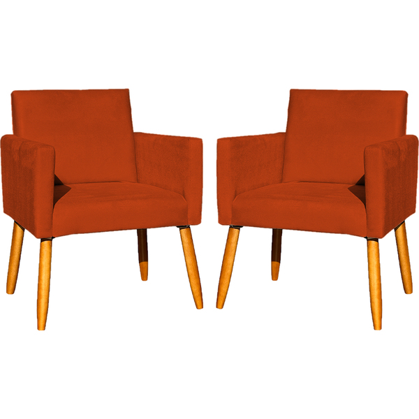 Kit 2 Poltronas Decorativa Para Sala Recepção Nina Suede Terr