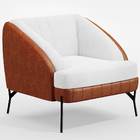 Kit 2 Poltronas Decorativa Pés De Aço Coral D02 Corano Branco