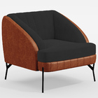 Kit 2 Poltronas Decorativa Pés De Aço Coral D02 Corano Preto