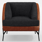 Kit 2 Poltronas Decorativa Pés De Aço Coral D02 Linho Chumbo